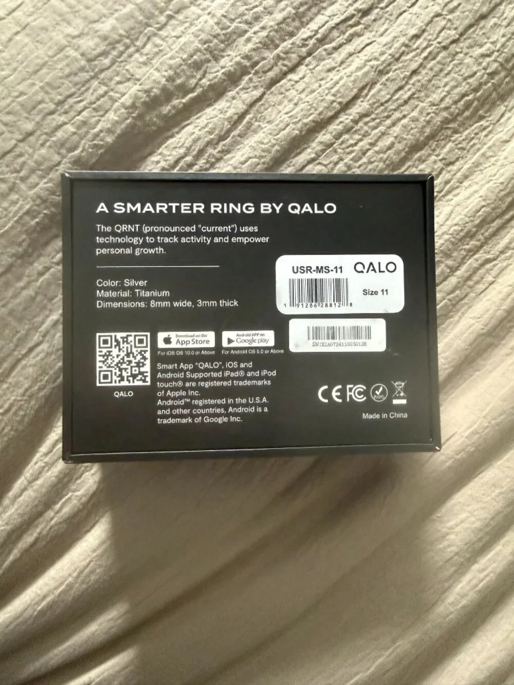 Men's Qalo smart ring- Size 11
